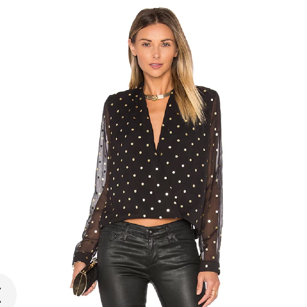 Lovers + Friends Whisper Top in Gold Dot - Picture 4 of 9